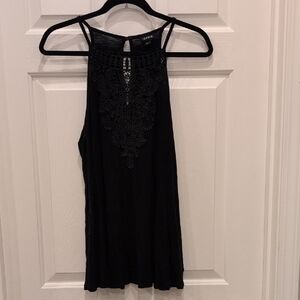Torrid Black Embroidered Tank Top
